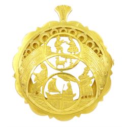 20ct gold Asian gold pendant / brooch