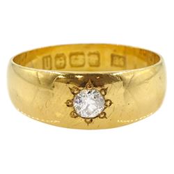 Early 20th century 22ct gold gypsy set, single stone old cut diamond ring, Birmingham 1912, diamond approx 0.25 carat