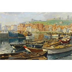  Whitby Harbour, oil on canvas signed and dated 1975 by Douglas W. H Bostock 50cm x 75cm  