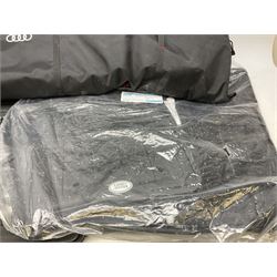 Audi Q5 and Land Rover rubber car mats, together with other Audi roof rack, accessories etc