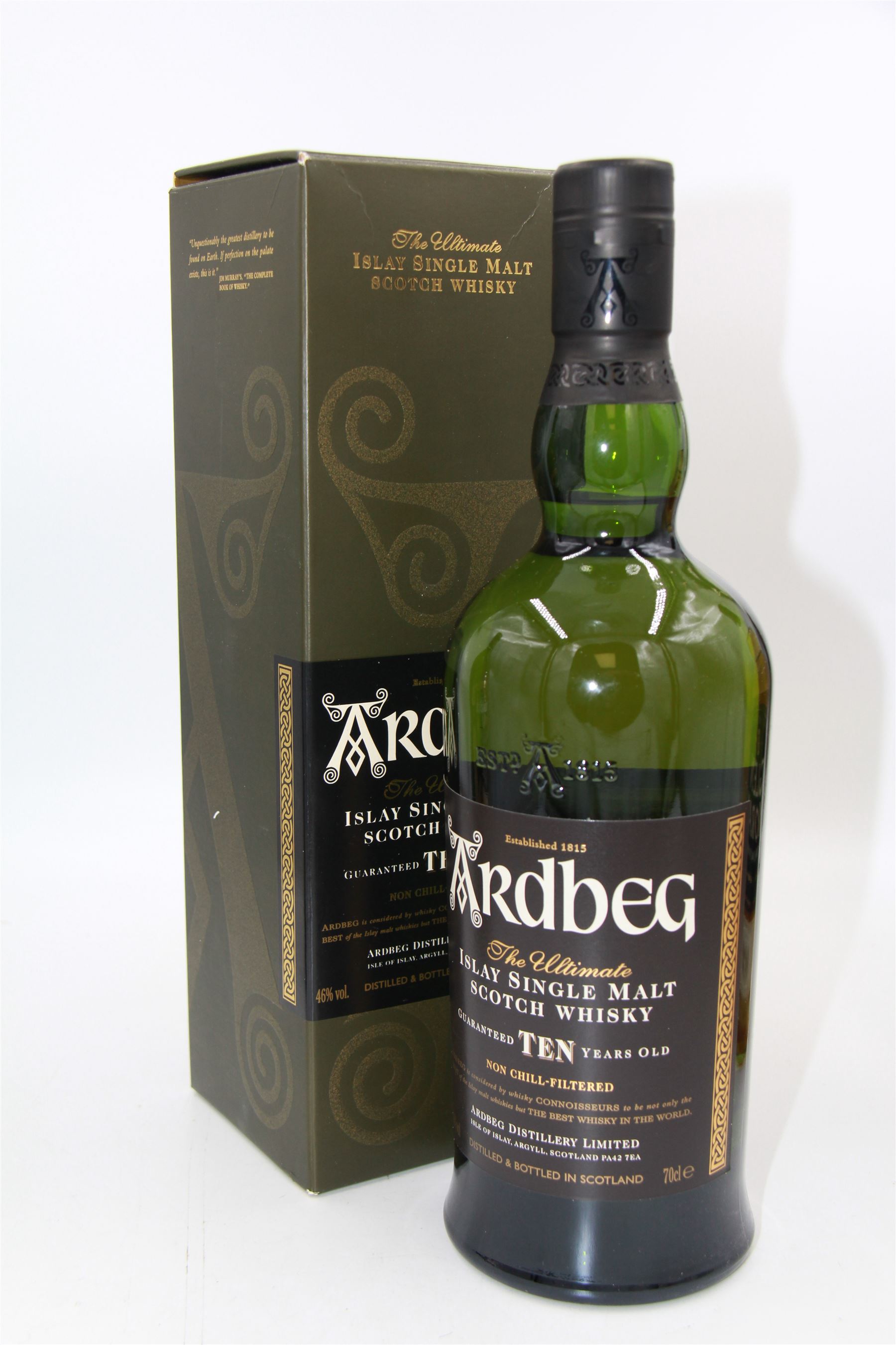 Ardbeg, 10 year old single malt Scotch whisky, 70cl 46% vol in presentation box, Glenfiddich, special old reserve pure malt Scotch whisky, 1 litre 40% G.L and Glen Moray, single malt whisky, 1l 40% vol (3)