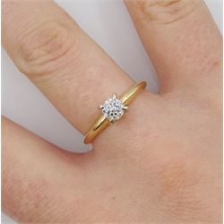 Gold single stone 'Crown of Light' diamond ring by Diamonds International, stamped 14K, diamond approx 0.50 carat