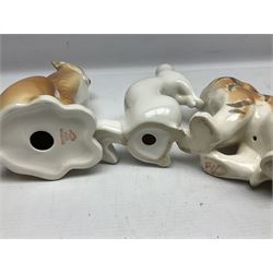 Collection of Russian Lomonosov USSR animal figures, to include  lynx, tiger, red panda, sealion, panada, etc 