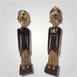 Pair of brass Javanese figures (H60cm)  - THIS LOT IS TO BE COLLECTED BY APPOINTMENT FROM DUGGLEBY STORAGE, GREAT HILL, EASTFIELD, SCARBOROUGH, YO11 3TX