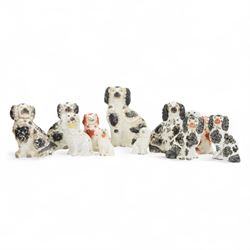 Collection of 19th century and later Staffordshire dogs, of various heights, H26cm  