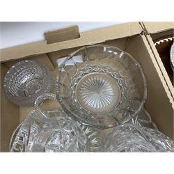 Two boxed sets of Stuart Crystal drinking glasses, together with a collection of other cut glass and crystal, Royal Stafford tea wares, etc