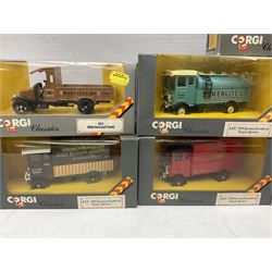 Fourteen boxed Corgi Classics die-cast models, to include ACE 508 forward control 5to Cabover, Bedford O Series Pantechnicon, Mack Truck, Thornycroft bus, etc 