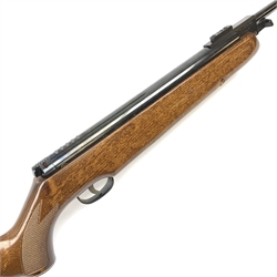 Webley and Scott 'Webley Omega' .22 air rifle for left handed user, break barrel action with fitted integral moderator L128cm overall