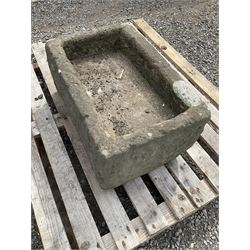 Carved stone, rectangular trough - THIS LOT IS TO BE COLLECTED BY APPOINTMENT FROM DUGGLEBY STORAGE, GREAT HILL, EASTFIELD, SCARBOROUGH, YO11 3TX