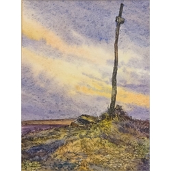  'Danby Beacon North Yorkshire Moors', ink and watercolour signed and dated '76 by John Freeman (British 1942-) 17cm x 13cm  