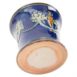 Doulton Lambeth ewer, together with a mustard pot and jar and vase, ewer H16cm 