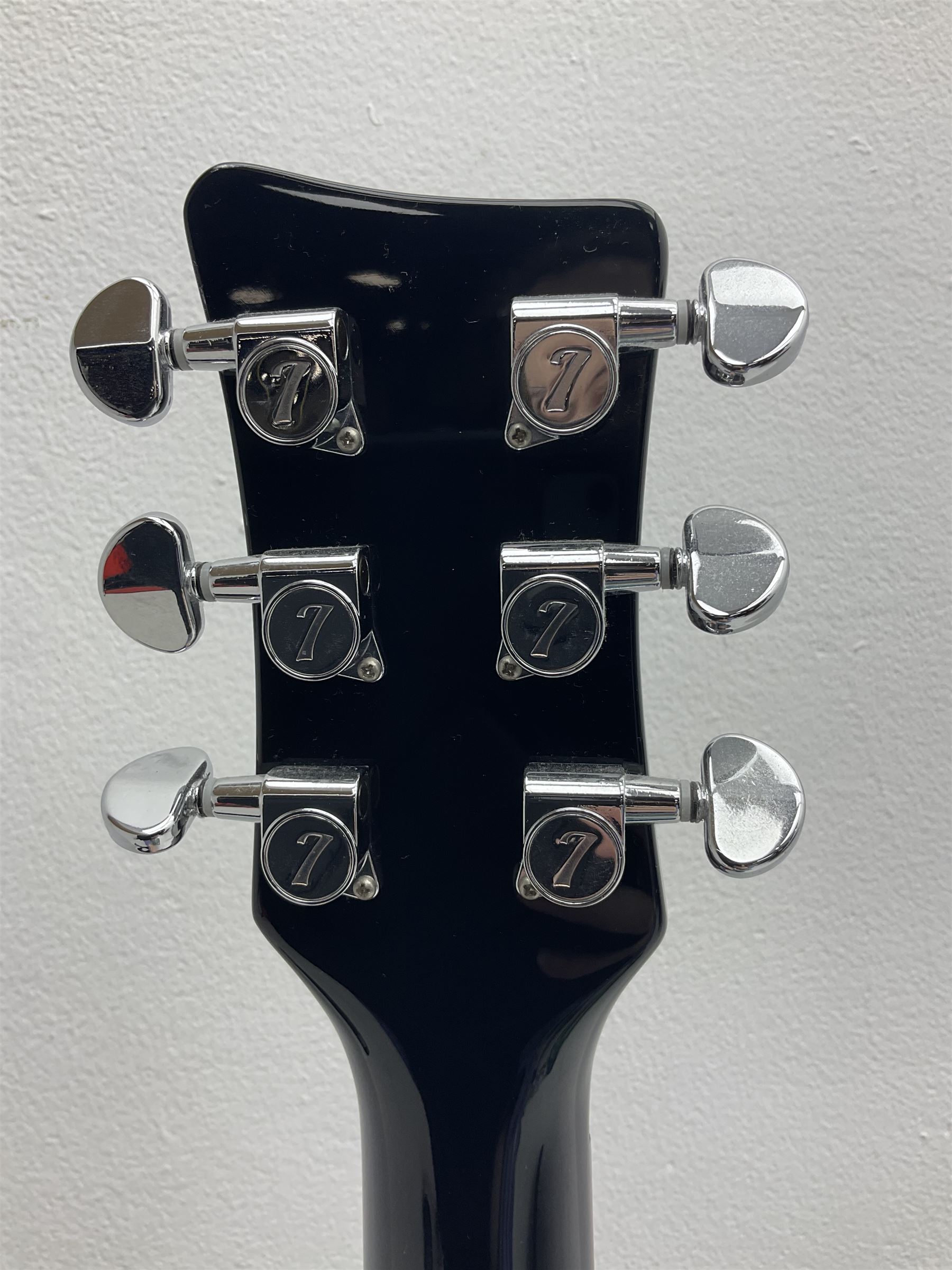 Italia Mondial electric guitar in blue with independent pick-ups, serial no.150066 L100cm; in original Italia carrying case 