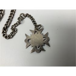 Edwardian silver open face lever pocket watch, case by Alfred Wigley, Birmingham 1901, on silver tapering Albert chain, 14ct gold ladies manual wind wristwatch, two pairs of silver sugar tongs by Francis Higgins II, London 1880, silver charm and a 9ct gold cameo