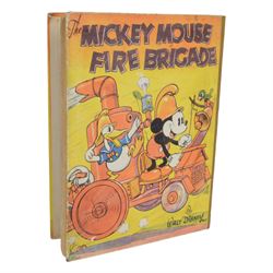 Walt Disney 'The Mickey Mouse Fire Brigade' first edition, pub. Collins Clear Type Press London and Glasgow 1936, no dustjacket, with 1930s Mickey Mouse Chums membership card and seals