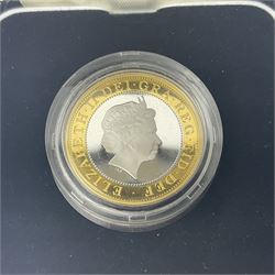 The Royal Mint United Kingdom 1999 'Rugby World Cup' holographic silver proof piedfort two pound coin, cased with certificate