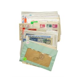 Postal history and ephemeral items, including Air Mail covers, Queen Victoria Natal post card and other stamps on postcards, mourning covers, commemorative covers, Queen Elizabeth II Tristan Da Cunha half pence to nine pence stamps on cover with 'Gough Island' postmark, various Imperial Airways covers etc, the majority being Africa but also with some all World material, housed in a binder and loose