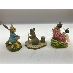 Border Fine Arts Beatrix Potter figures, to include Tableau no. 669814, The Tale of Ginger and Pickles no.A0460, Peter Rabbit in the Garden 739499, Mr Jeremy Fisher A0621, Tabitha Twitchit Brushing Kittens A0625, many with original boxes  