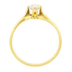 21ct gold single stone, round brilliant cut diamond ring, diamond approx 0.45 carat 