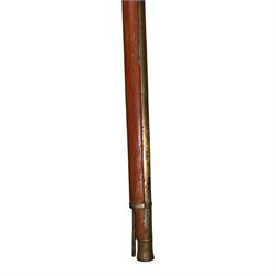  Indian matchlock jezail from the Royal Jaigarh Fort, Jaipur, the plain 69 inch barrel with flared muzzle, stamped to breech 'JPR/EXR/2/3808' on a full wooden stock, overall length 239cm, together with certificate of authenticity on Rajmahal Palace Office headed paper, dated 11th March 1978