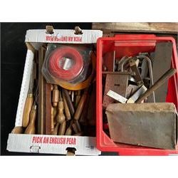 Chisels and other woodworking tools in two boxes - THIS LOT IS TO BE COLLECTED BY APPOINTMENT FROM DUGGLEBY STORAGE, GREAT HILL, EASTFIELD, SCARBOROUGH, YO11 3TX
