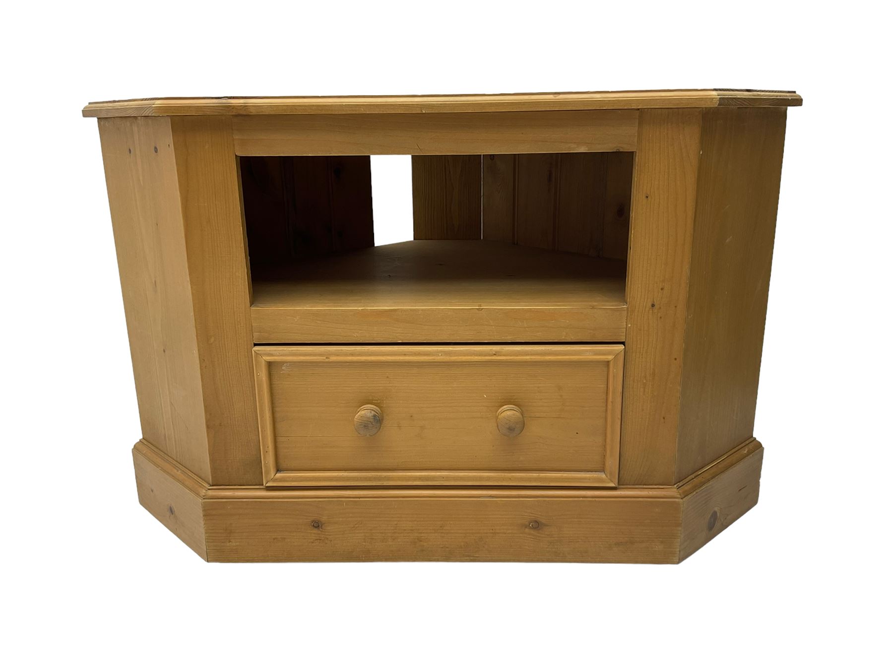 Solid pine corner tv stand