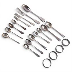 Collection of Victorian and later silver flatware, all hallmarked and four silver wirework...