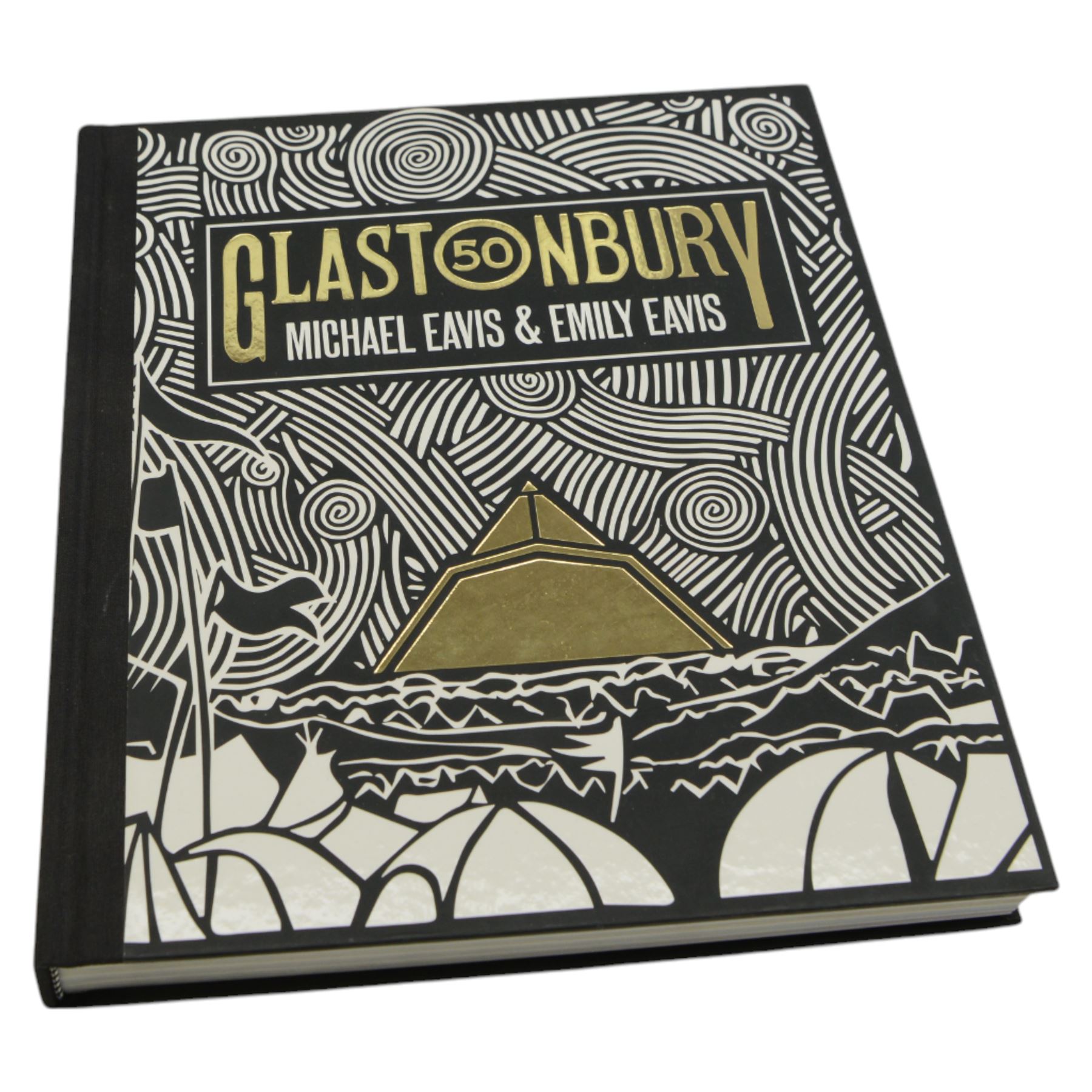 Glastonbury 50: The Official Celebration of the World’s Greatest Festival book with signatures of Michael Eavis and Emily Eavis, together with Glastonbury framed poster signed by Michael Eavis, poster H74cm  