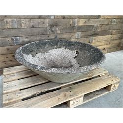 Large mid century tapering concrete planter