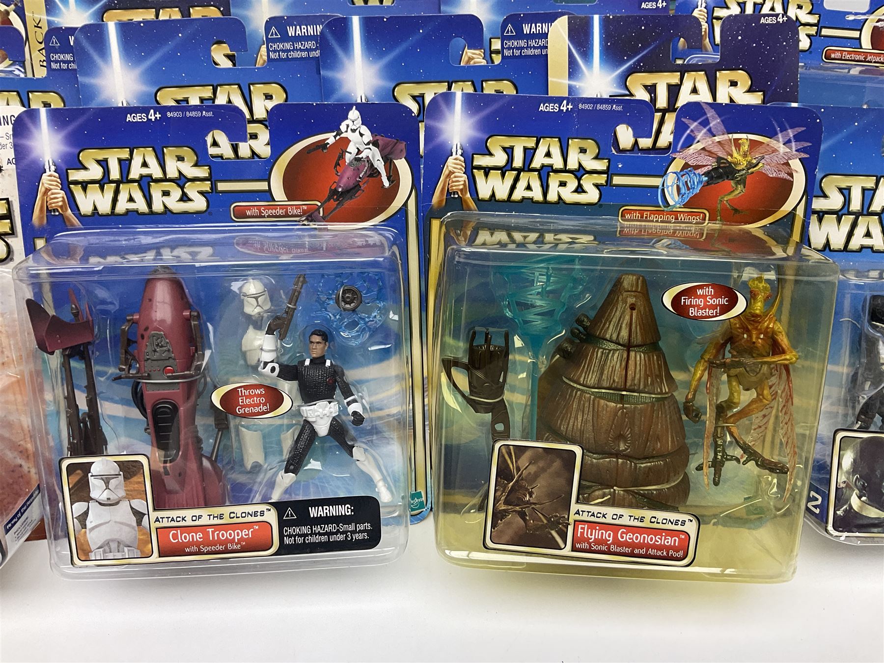 Star Wars - twenty-nine carded action figures comprising fourteen Attack of the Clones; six The Empire Strikes Back; four Return of the Jedi; and five others; all unopened blister packs (29)