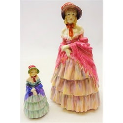 Two early Royal Doulton figures entitled 'A Victorian Lady' HN727 and M2, tallest H21cm  
