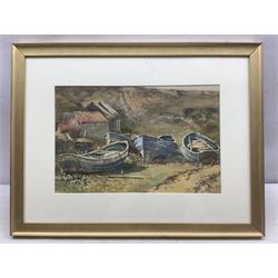 John Gutteridge Sykes (British 1866-1941): Boats at Port Mulgrave, watercolour signed l.l. 22cm x 34cm