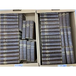 Odhams Press - forty-nine volumes of Literary Classics including Dickens, Shakespeare, Poe, Scott, Boswell, Goldsmith, Thackeray, Hugo, Kingsley etc. Uniformly bound in brown cloth (49)