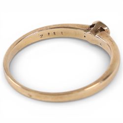 9ct gold single stone diamond ring, hallmarked