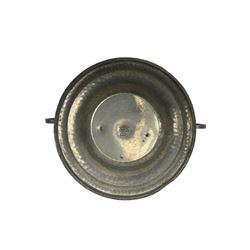 Twin handled pewter bowl, marked Howard Pewter beneath, H22cm 