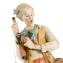 Three Capodimonte figures, comprising Fisherman, The Pirate, and The Boy 