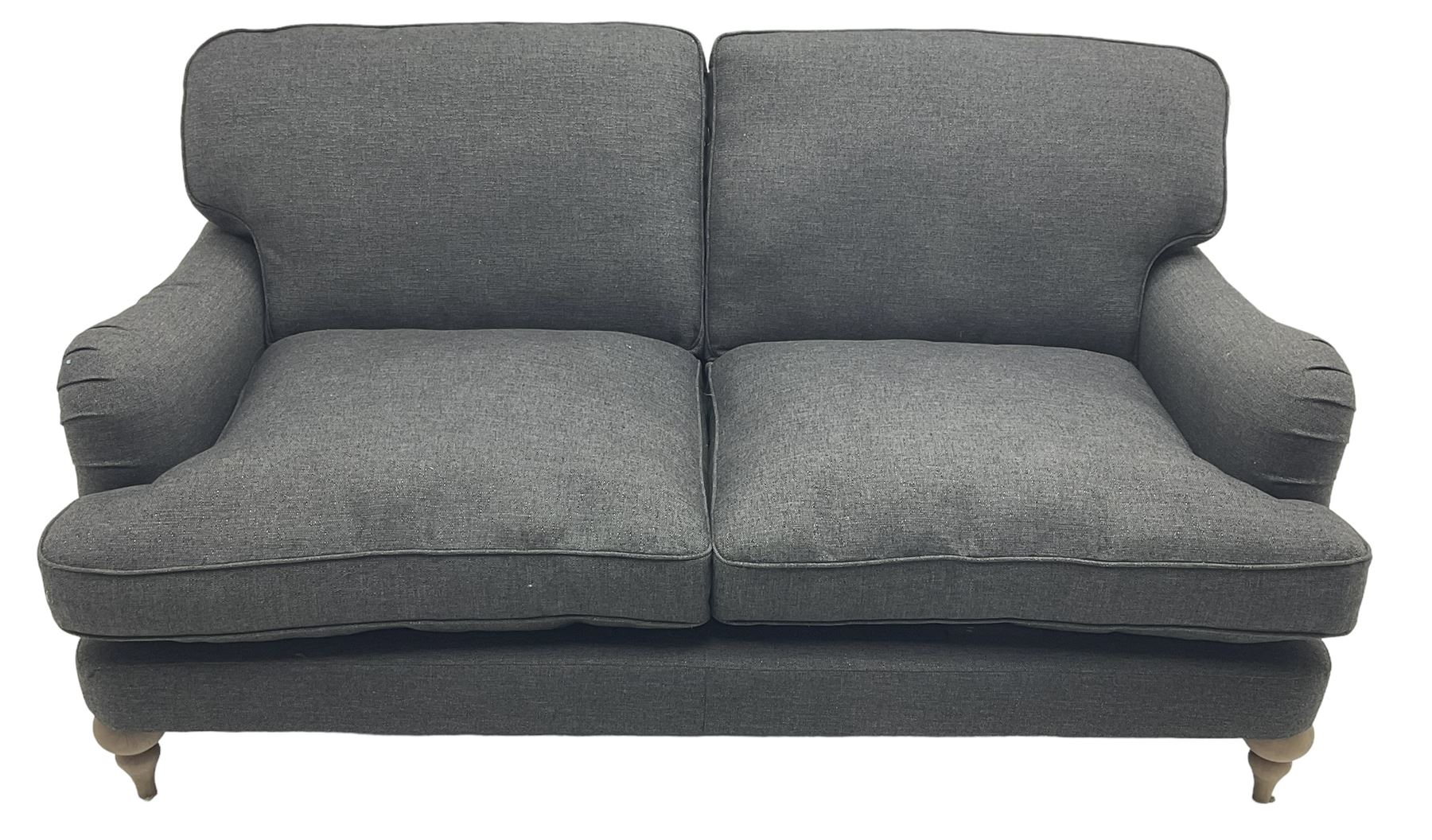 Marks and Spencer - 'Rochester' large two-seat sofa on turned light wood feet, upholstered in charcoal fabric 