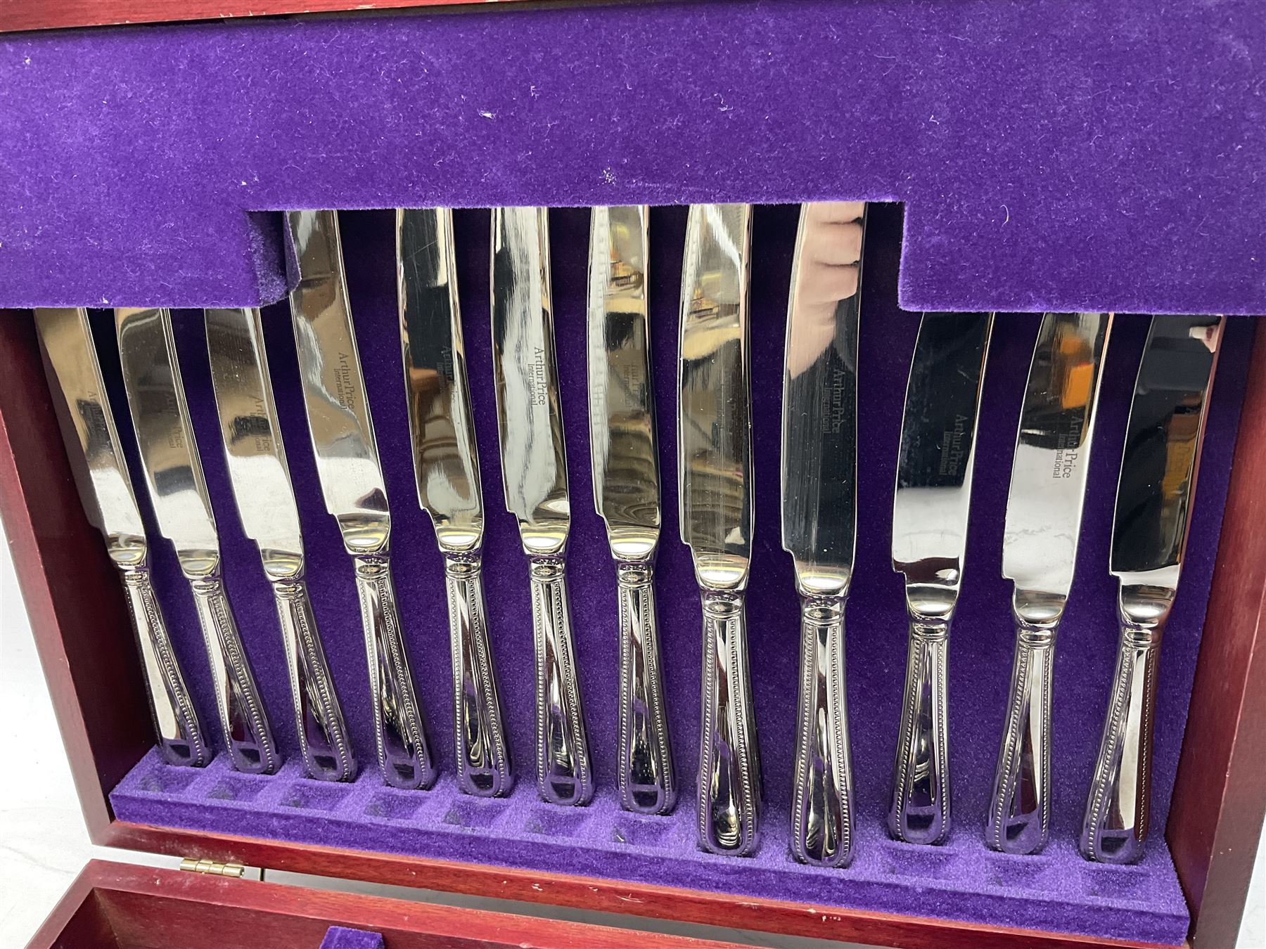 Arthur Price cased canteen of stainless steel cutlery (56) 