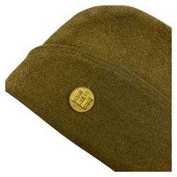 WWI USA sidecap, together with WWII gaiters and webbed belt