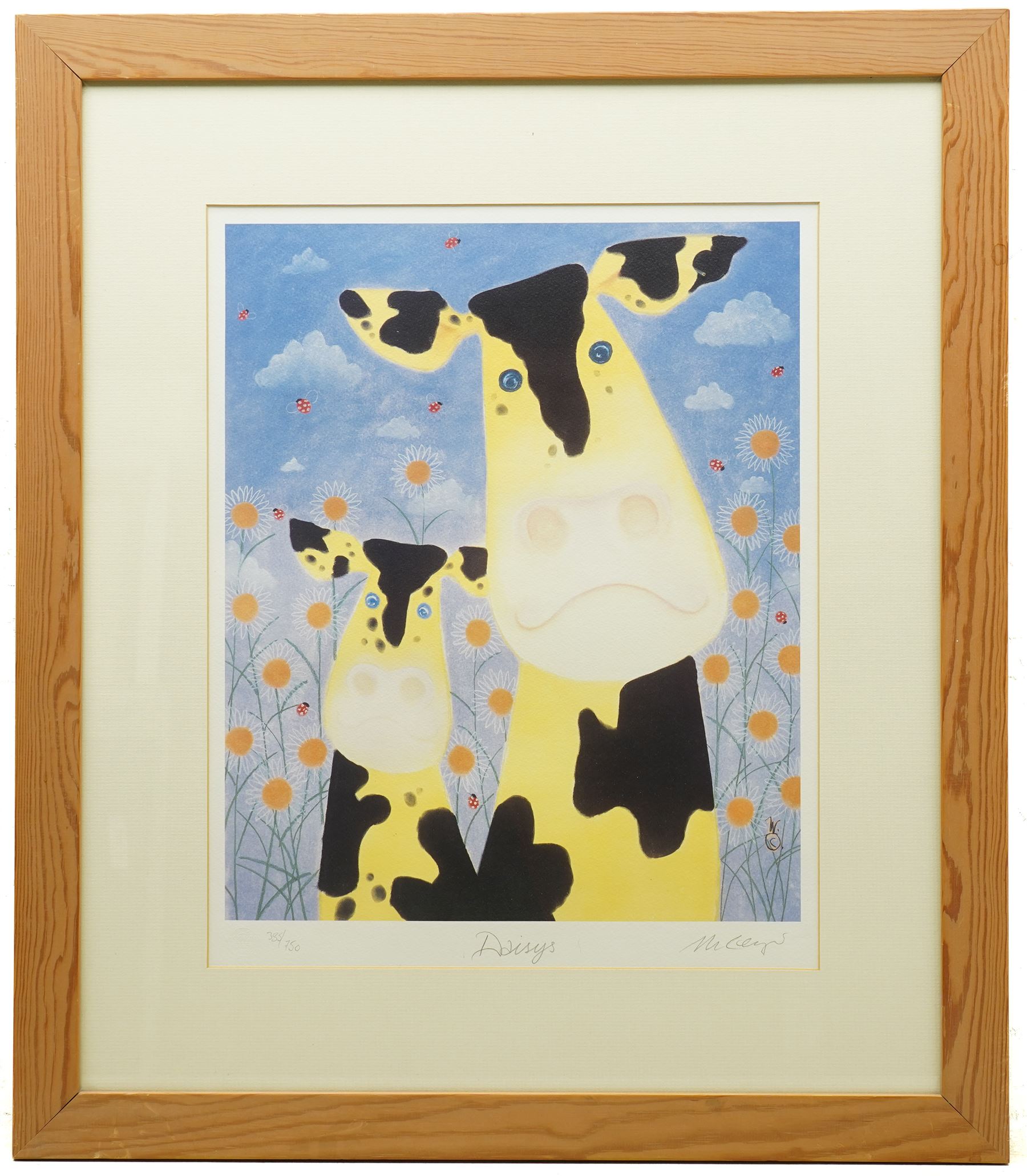 Mackenzie Thorpe (British 1956-): 'Daisys', limited edition colour lithograph signed titled and numbered 385/750 in pencil with blindstamp 44cm x 35cm