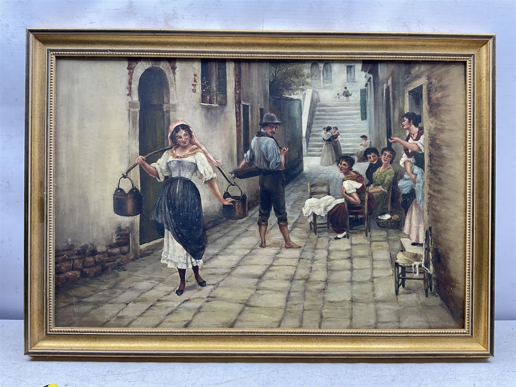 After Eugene de Blaas (Italian 1843-1932): The Flirtatious Maid, oil on canvas unsigned 50cm x 75cm