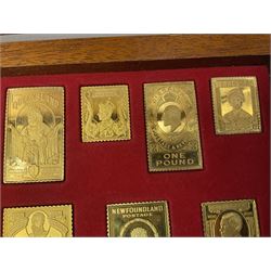 Danbury Mint sterling silver hallmarked stamp ingot set of twenty-five, housed in a fitted wooden case