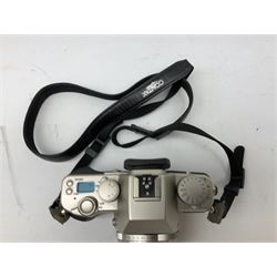 Contax Aria 70 Years model 35mm SLR film camera body, with 'Carl Zeiss Tessar 2,8/45 8839492' lens