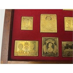 Danbury Mint sterling silver hallmarked stamp ingot set of twenty-five, housed in a fitted wooden case