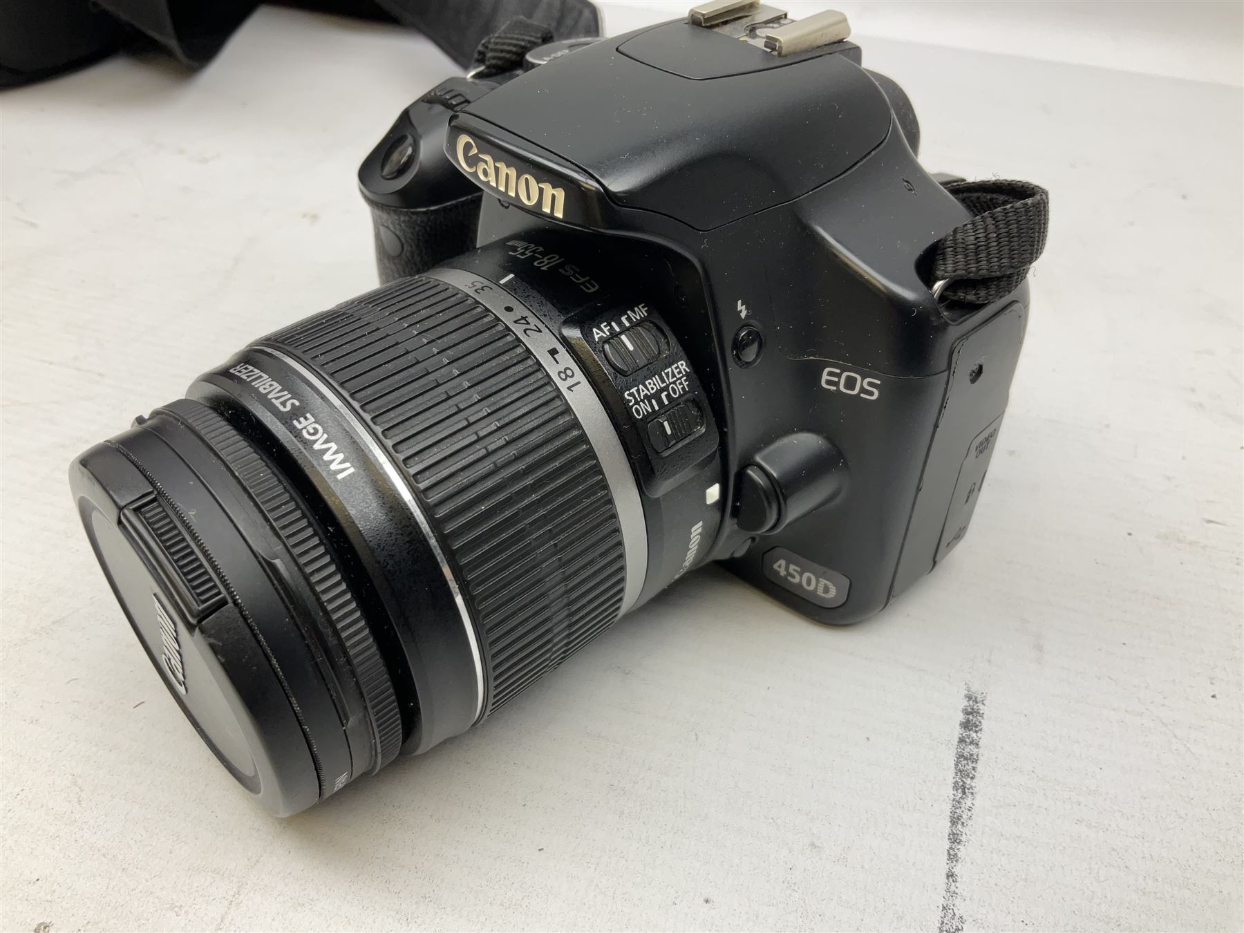 Canon EOS 450D camera with Canon Zoom lens 'EF-S 18-55mm 1:3.5-5.6 IS' with carry bag