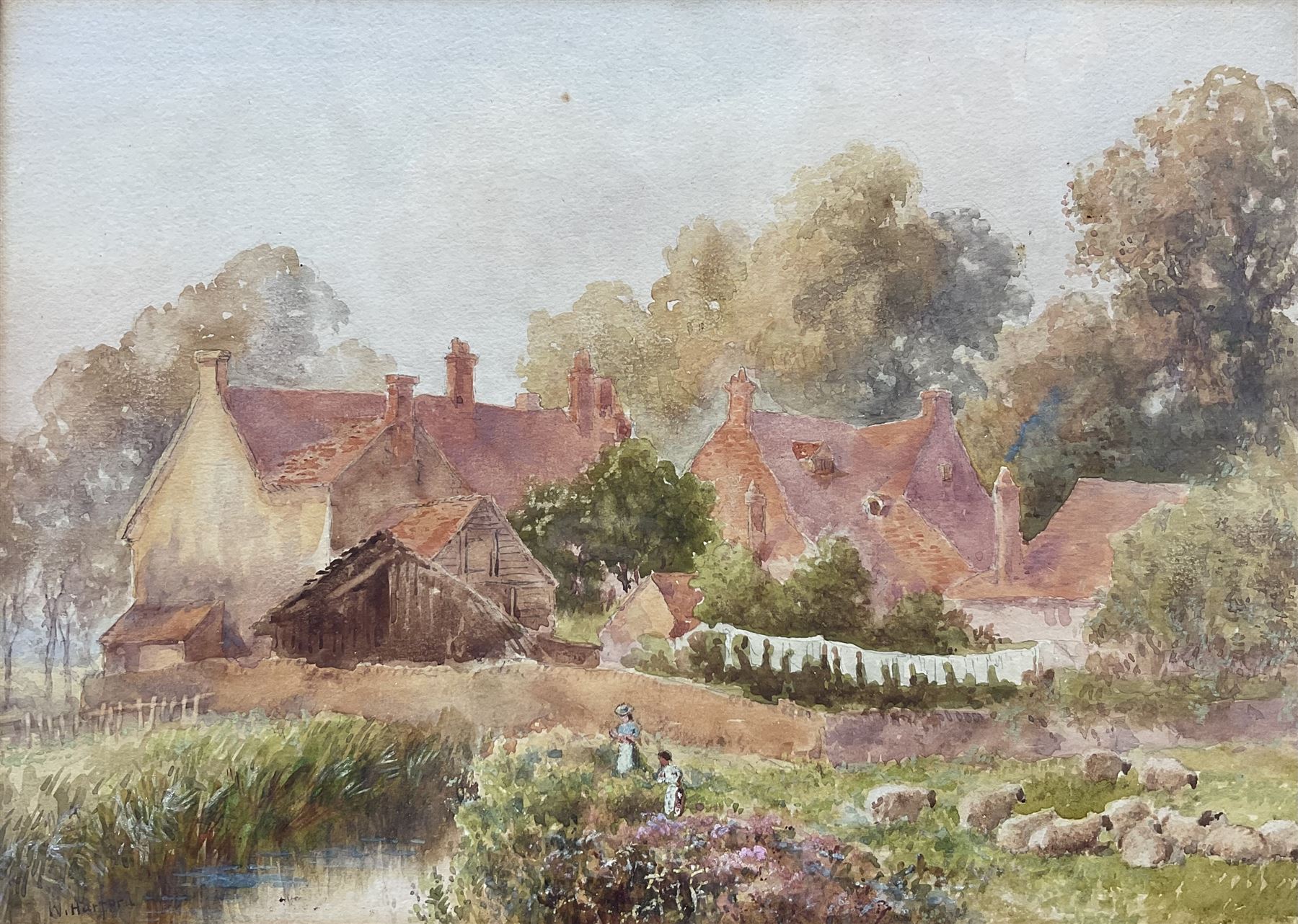 William Henry Harford (British 19th/20th century): 'Glynde', watercolour signed and dated 1918, 25cm x 35cm