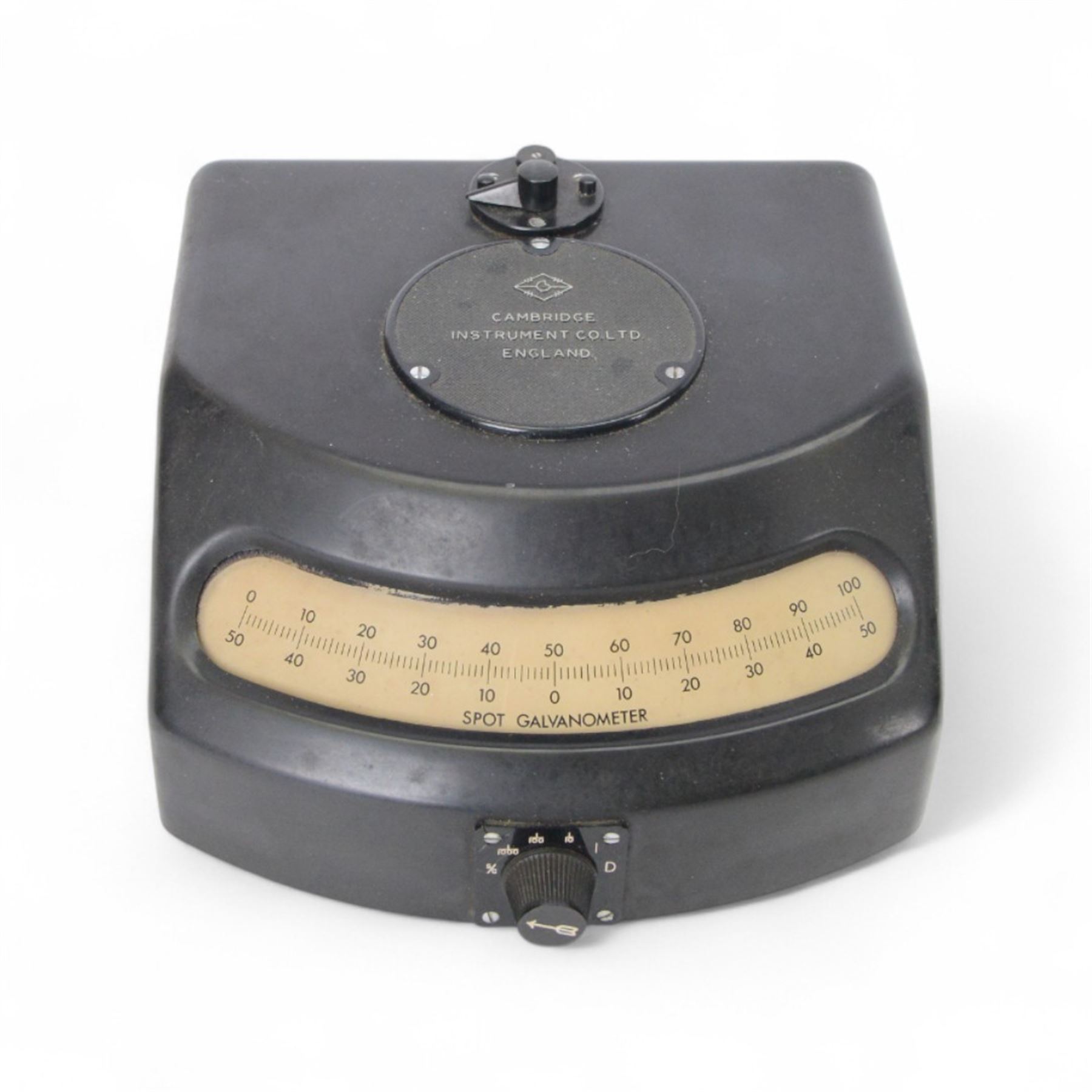 Three galvanometers, comprising Cambridge Instrument Co. Ltd ballistic galvanometer no. 439, Cambridge Instrument Co. Ltd spot galvanometer and a Griffin & George limited galvanometer