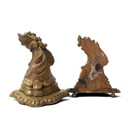 Collection of two gilt wooden wall brackets, tin money box, georgian snuff box, faux-tortoiseshell coin purse, umbra giraffe ring holder, white rabbit porcelain trinket box, opera glasses etc
