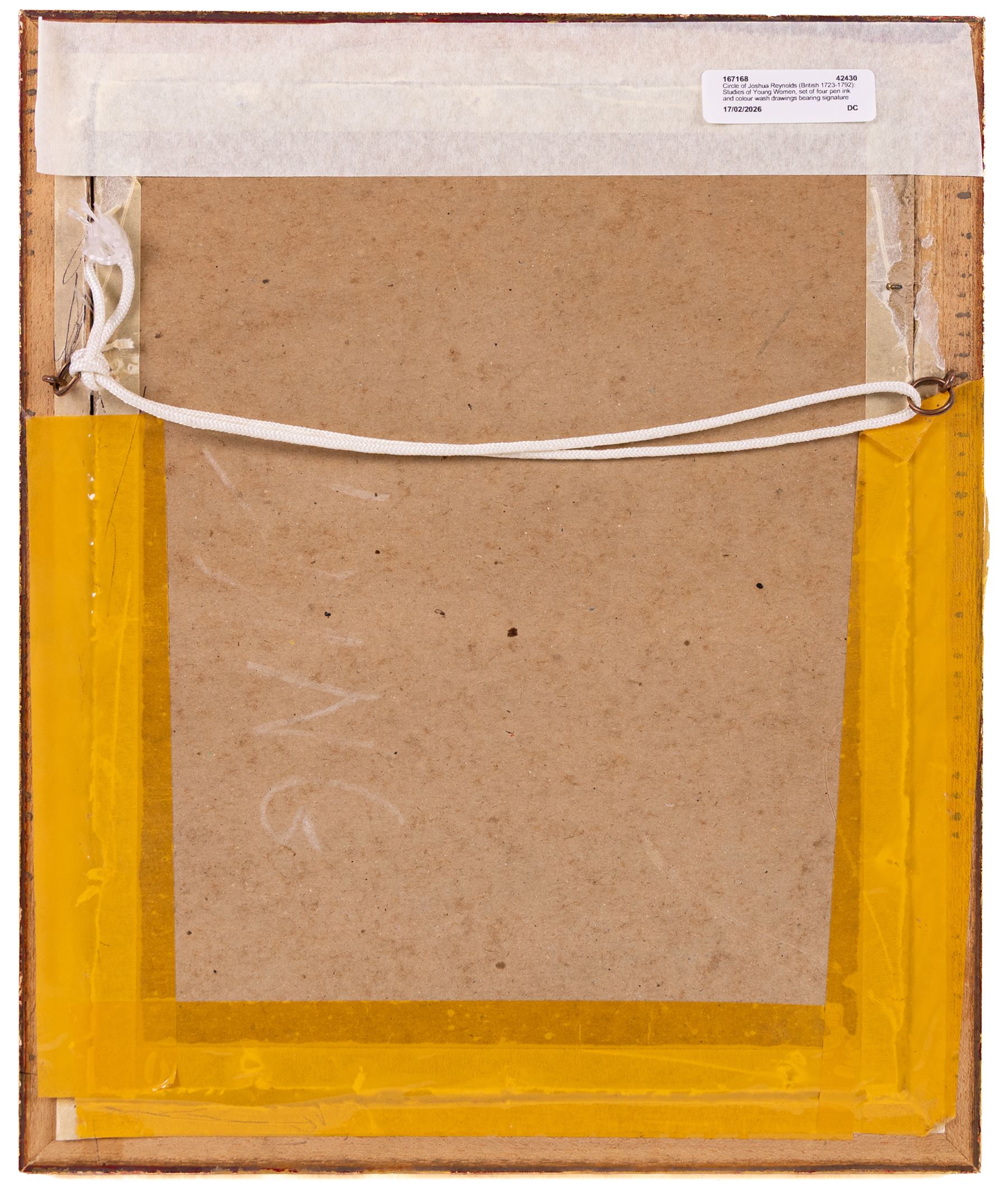 Follower of Joshua Reynolds (British 1723-1792): Studies of Young Women, set of four pen ink and colour wash drawings bearing signature and dated 1759, 20cm x 13cm - 15cm x 9cm (4)