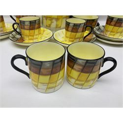 Royal Crown Staffordshire coffee set; Plant Tuscan China Art Deco style dish and cased set of silver plated bean end coffee spoons