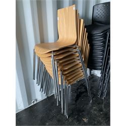 Eleven plywood chairs with chrome legs  - THIS LOT IS TO BE COLLECTED BY APPOINTMENT FROM DUGGLEBY STORAGE, GREAT HILL, EASTFIELD, SCARBOROUGH, YO11 3TX